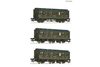 Roco 74020: 3-tlg. Set: Personenwagen, PKP