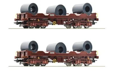 Roco 76338: двухчастный набор: Вагон для перевозки рулонов, SNCB