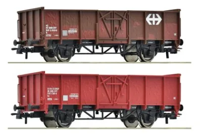 Roco 77034: 2-piece set: open freight wagons, SBB