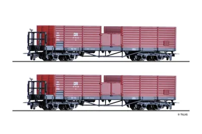 Tillig 05924: 2-tlg. Set: Offene Güterwagen, DR (H0e)