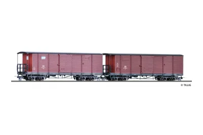 Tillig 05940: 2-tlg. Set: Gedeckte Güterwagen, DR (H0e)