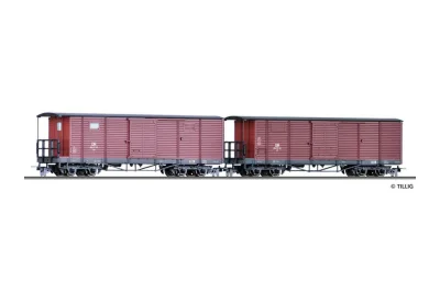 Tillig 15941: 2-tlg. Set: Gedeckte Güterwagen, DR (H0m)