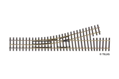 Tillig 85182: Gleis Elite odbočka trojkolejnicové koleje, H0e, levá, H0-H0e, 228mm