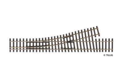 Tillig 85184: Gleis Elite odgałęzienie toru trzyszynowego, H0m, lewe, H0-H0m, 228mm