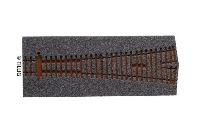 Tillig 86575: Gleis Elite Bettung hellgrau für Außenbogenweiche 15 Grad