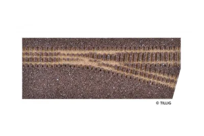 Tillig 86733: Gleis Elite Bettung dunkelbraun H0/H0e Abzweig rechts