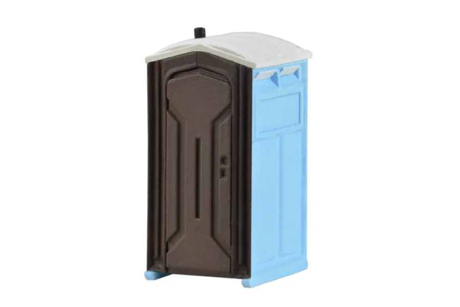 Baño portátil de obra, animado