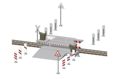 Viessmann 5104: Level crossing barrier with curtain, fully automatic