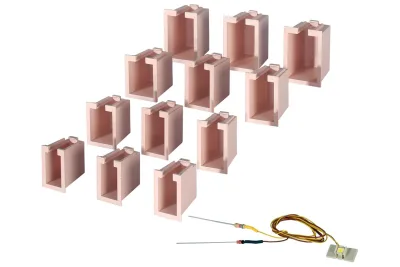 Viessmann 6005: House-lighting starter set, 12 boxes, 4 different sizes, 1 LED, white