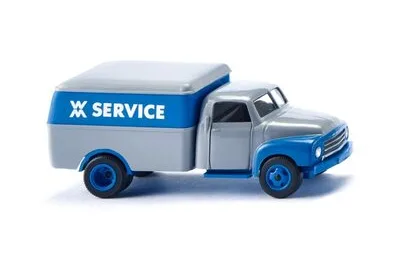 Wiking 035402: Крытый грузовой вагон (Opel Blitz) "WM Service"
