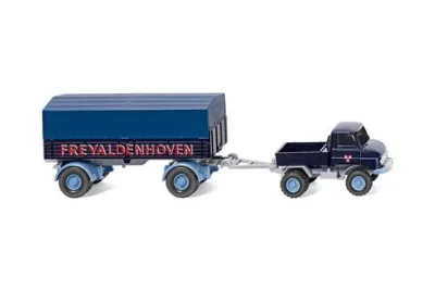 Wiking 037104: Unimog U 411 mit Anhänger "FREYALDENHOVEN"