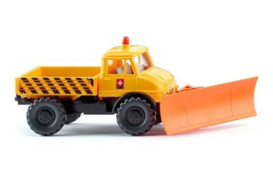 Unimog U 406 mit Schneepflug "PTT"