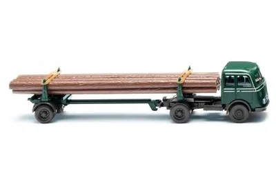 Wiking 039014: Long timber transporter (MB Pullman) - moss green