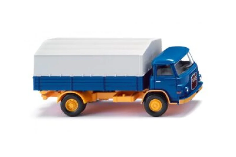 Pritschen-Lkw (MAN 415) - blau/melonengelb