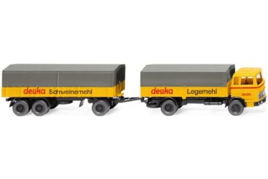 Camión de plataforma con remolque (MB 1620) "Deuka"