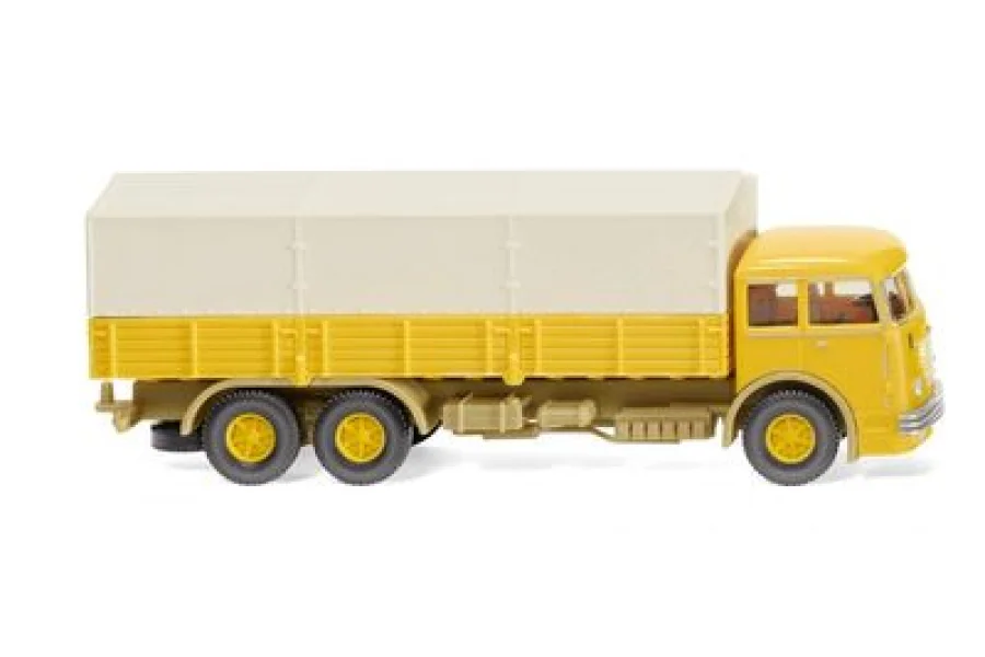 Pritschen-Lkw (Büssing 12.000) - senfgelb