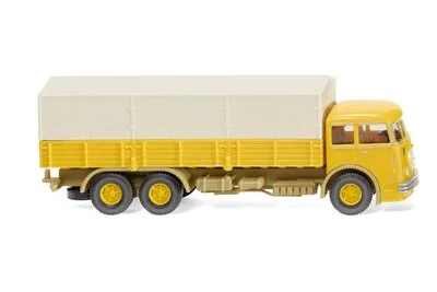 Wiking 047904: Pritschen-Lkw (Büssing 12.000) - senfgelb