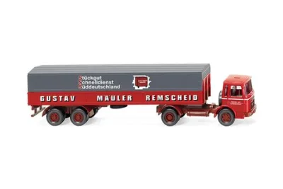 Wiking 051502: Platós nyergesvontatmány (MAN) "Spedition Gustav Mäuler"