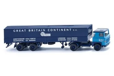 Wiking 051702: Camión articulado de plataforma (Scania 111) "M.A.T."