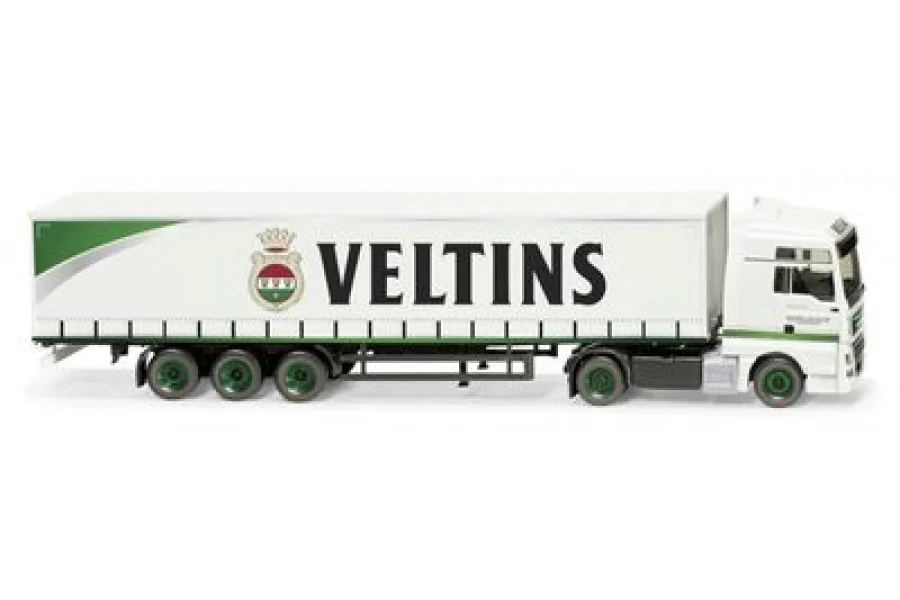 Návěs s bočními závěsy (MAN TGX Euro 6c) "Veltins"
