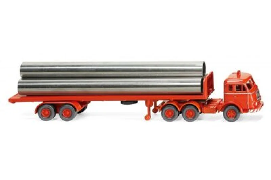 Flachpritschensattelzug (Henschel) - leuchtrot