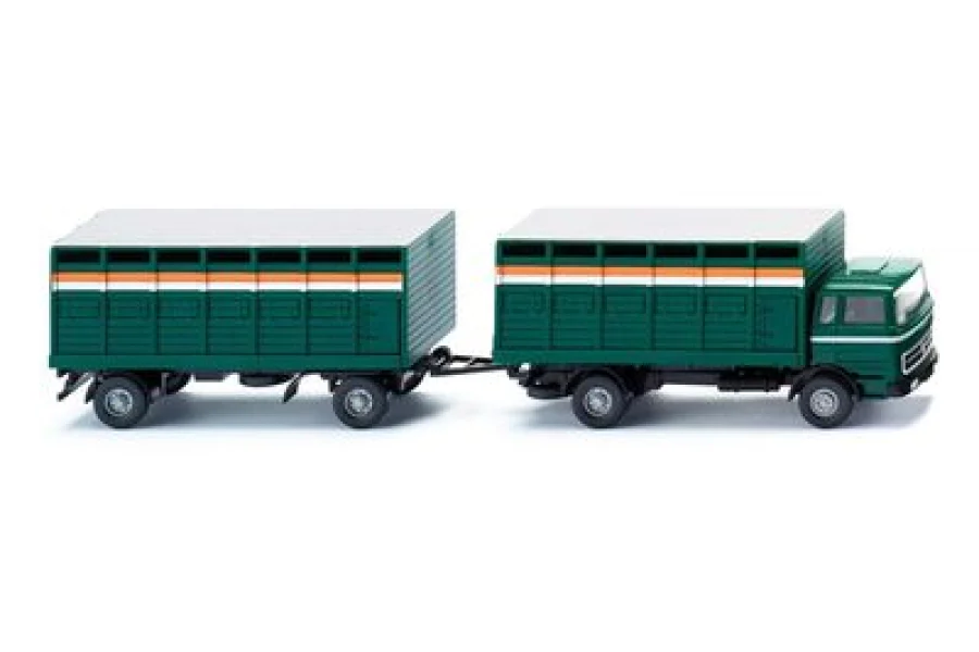 Viehtransporthängerzug (MB) - moosgrün