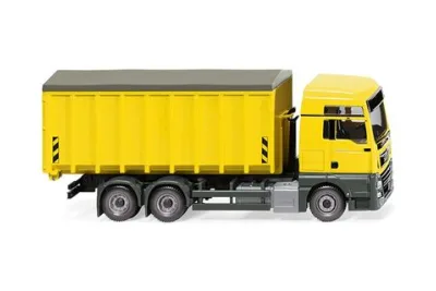Wiking 067205: Abrollcontainer (MAN TGX Euro 6c/Meiller) - zinkgelb