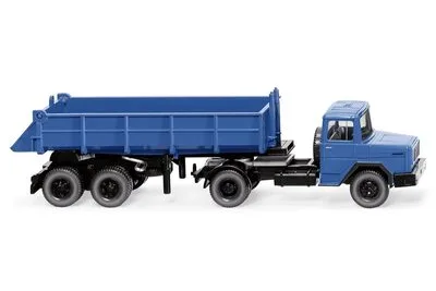 Wiking 067706: Autoarticolato con ribaltabile posteriore (Magirus Deutz) – blu brillante