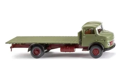 Wiking 085203: Flachpritschen-Lkw (MB Kurzhauber) - schilfgrün