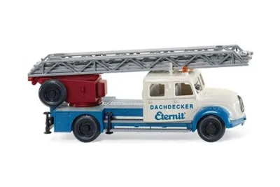 Wiking 086235: Vehículo con plataforma elevadora (Magirus) "Eternit"