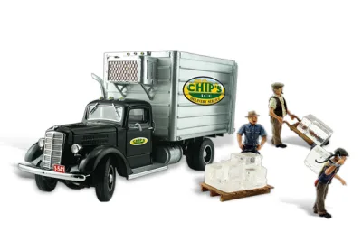 Woodland Scenics AS5557: H0 PKW Szene Chip's Eiswagen